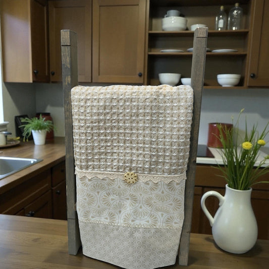 Cream Floral Dish Towel