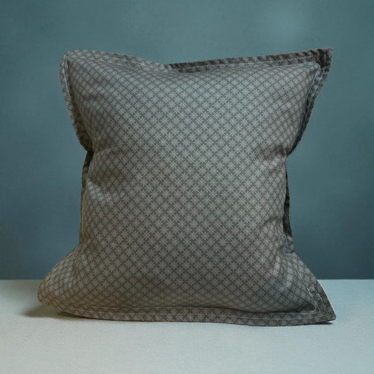 Grey Print Pillow Cotton Pillow Sham - Insert sold separately
