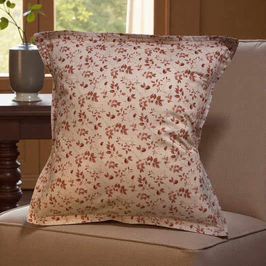 Coral Leaf Pillow Cotton Pillow Sham - Insert sold separately