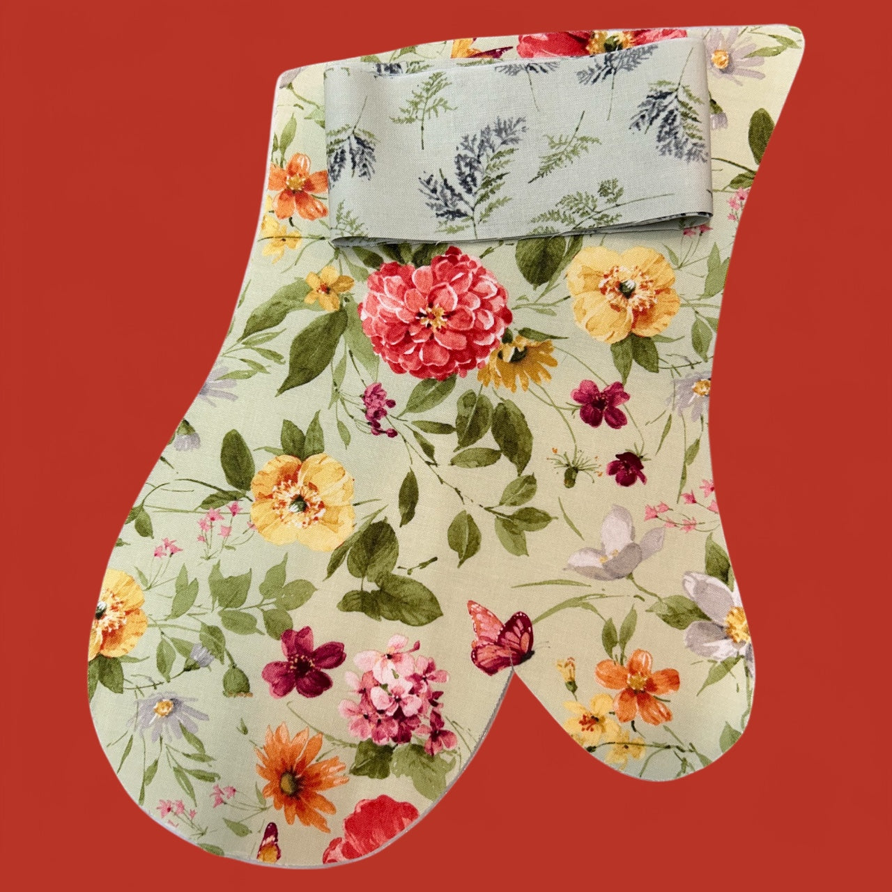 Coral Floral Oven Mitt Sewing Kit- Makes 1 Mitt