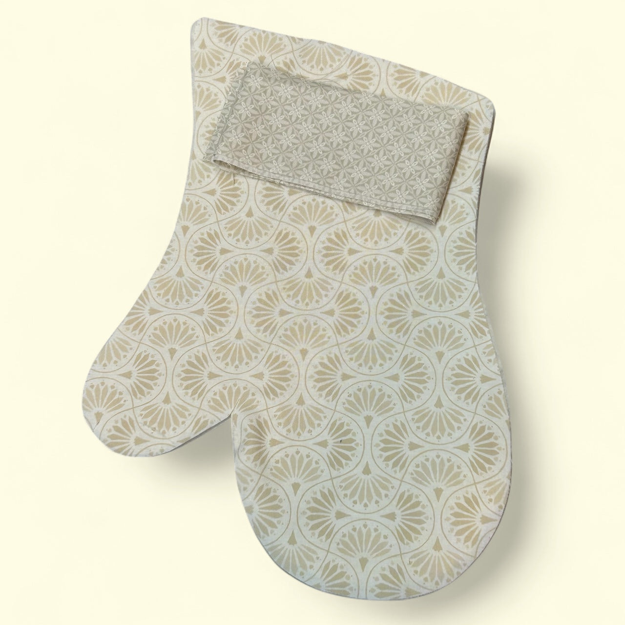 Taupe Fan Print Oven Mitt Sewing Kit- Makes 1 Mitt