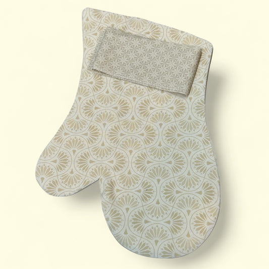 Taupe Fan Print Oven Mitt Sewing Kit- Makes 1 Mitt