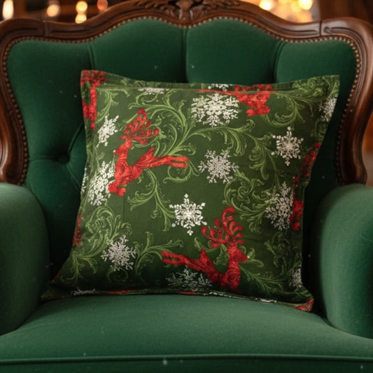 Reindeer Print Pillow Cotton Pillow Sham - Insert sold separately