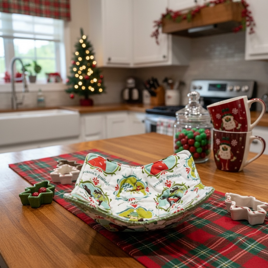 Christmas Soup Bowl Hugger, Soup Cozy, Microwave Soup Hugger