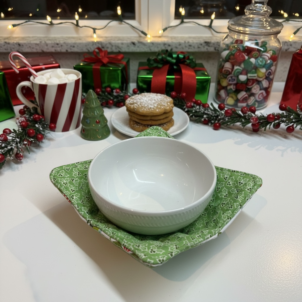 Christmas Soup Bowl Hugger, Soup Cozy, Microwave Soup Hugger
