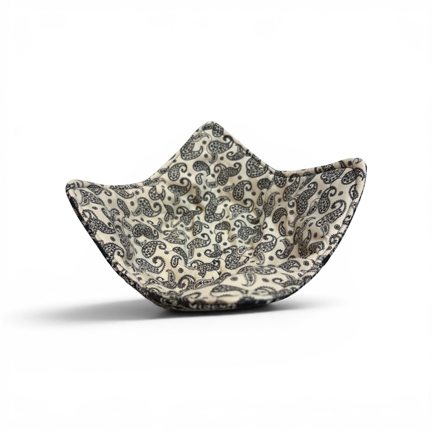 Black & Cream Paisley Reversible Microwave Bowl Cozy