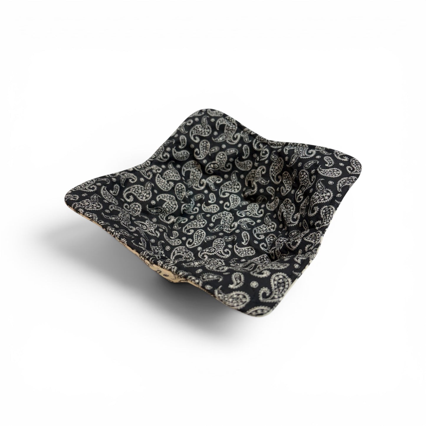 Black & Cream Paisley Reversible Microwave Bowl Cozy