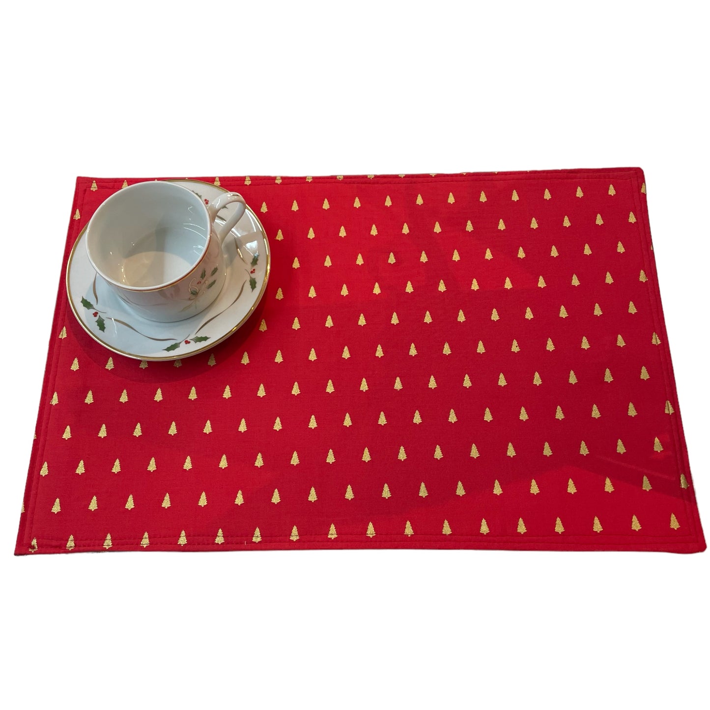Christmas Table Placemat, Reversible Set of Two Luxury Placemats