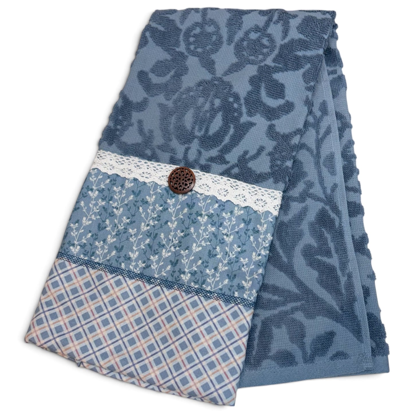 Handmade Blue Farmhouse Cotton Tea Towel