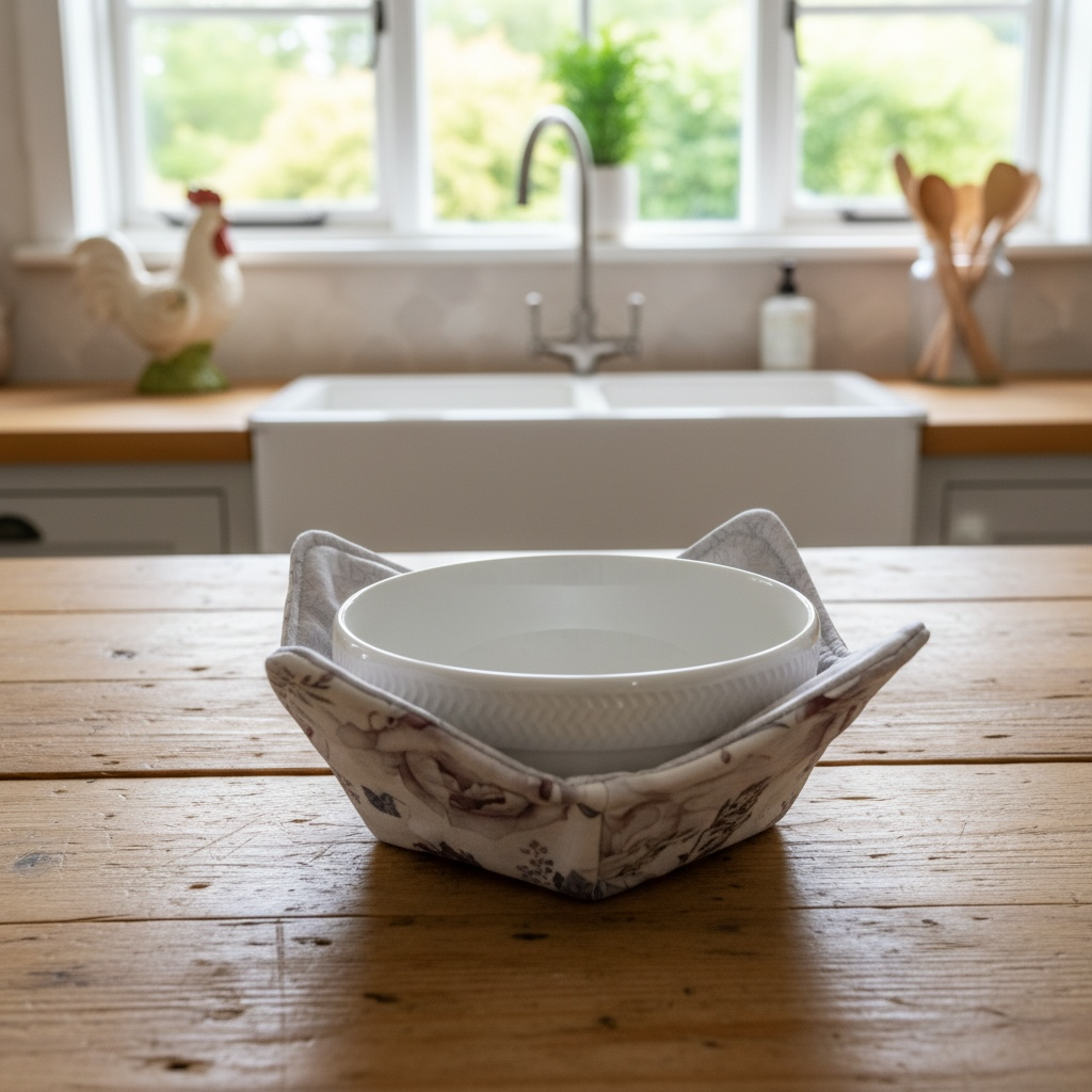 Floral Farmhouse Soup Bowl Cozy – Handmade Bowl Holder