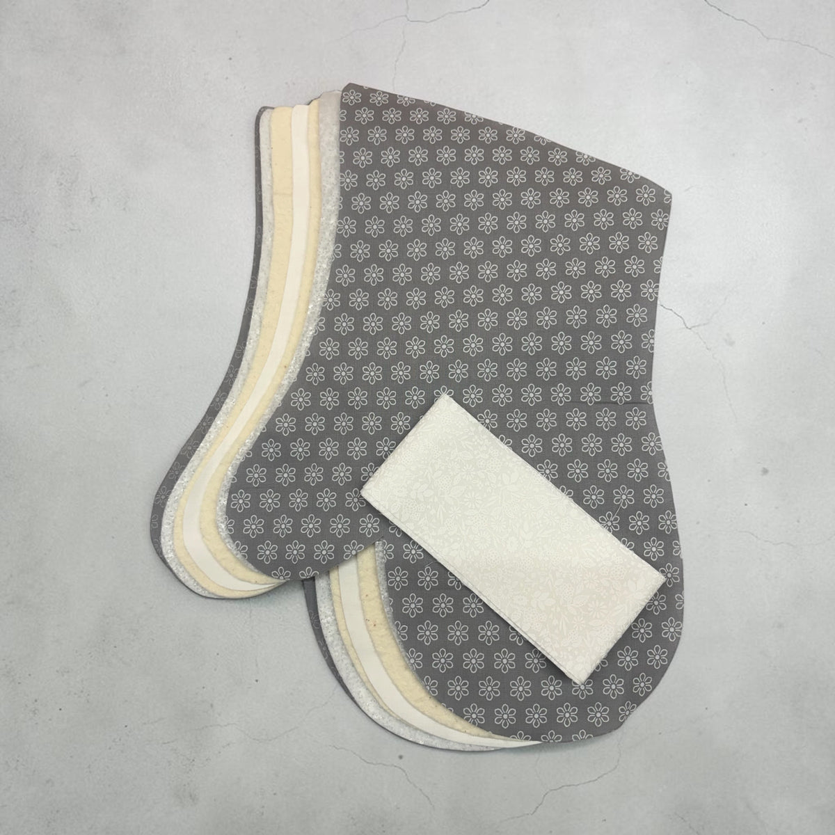 Grey Daisy  Oven Mitt Sewing Kit