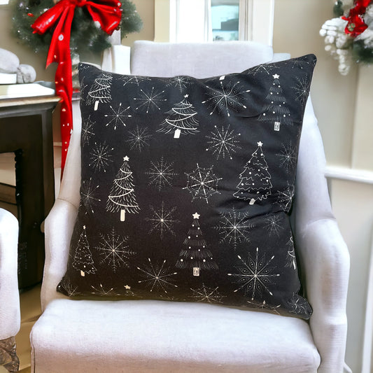 Black and White Modern Christmas Pillow Sham