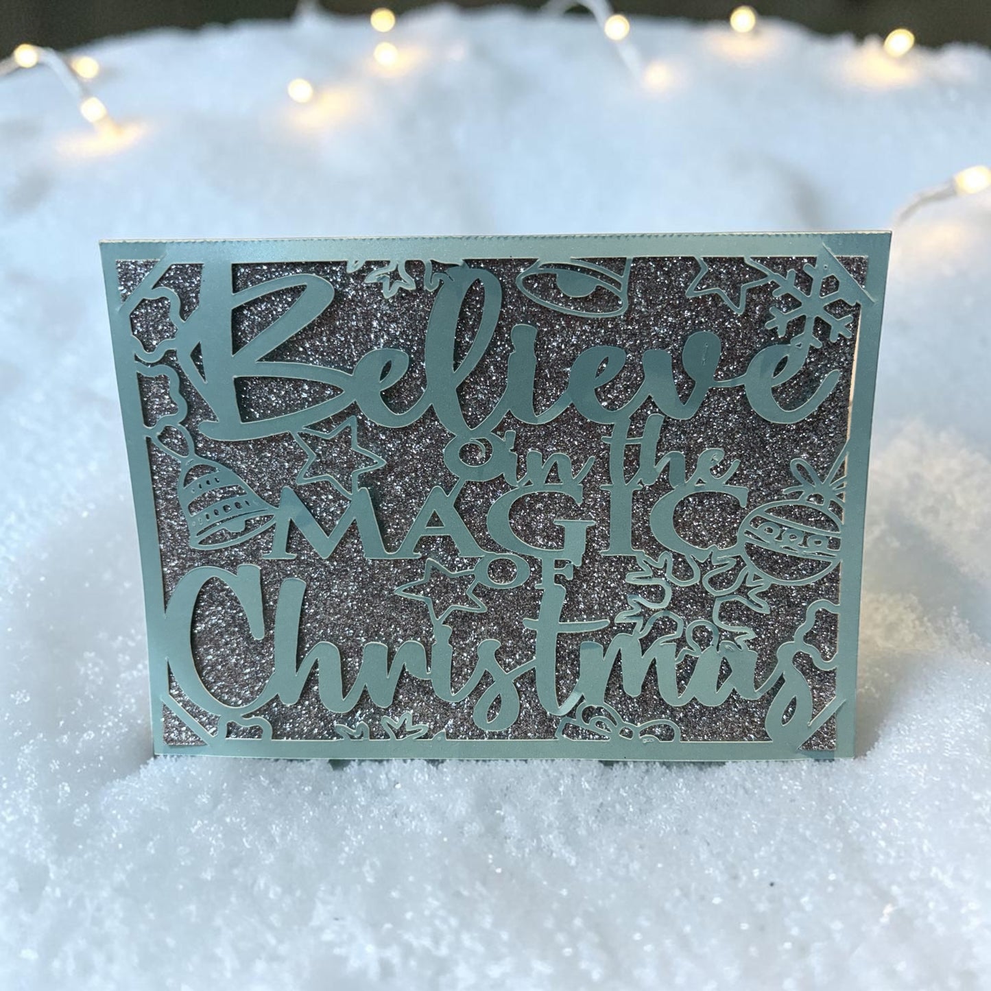 **Believe in the Magic of Christmas Card SVG | Christmas Digital Card Design | Cricut, Silhouette, EPS, CDR, DXF & AI**