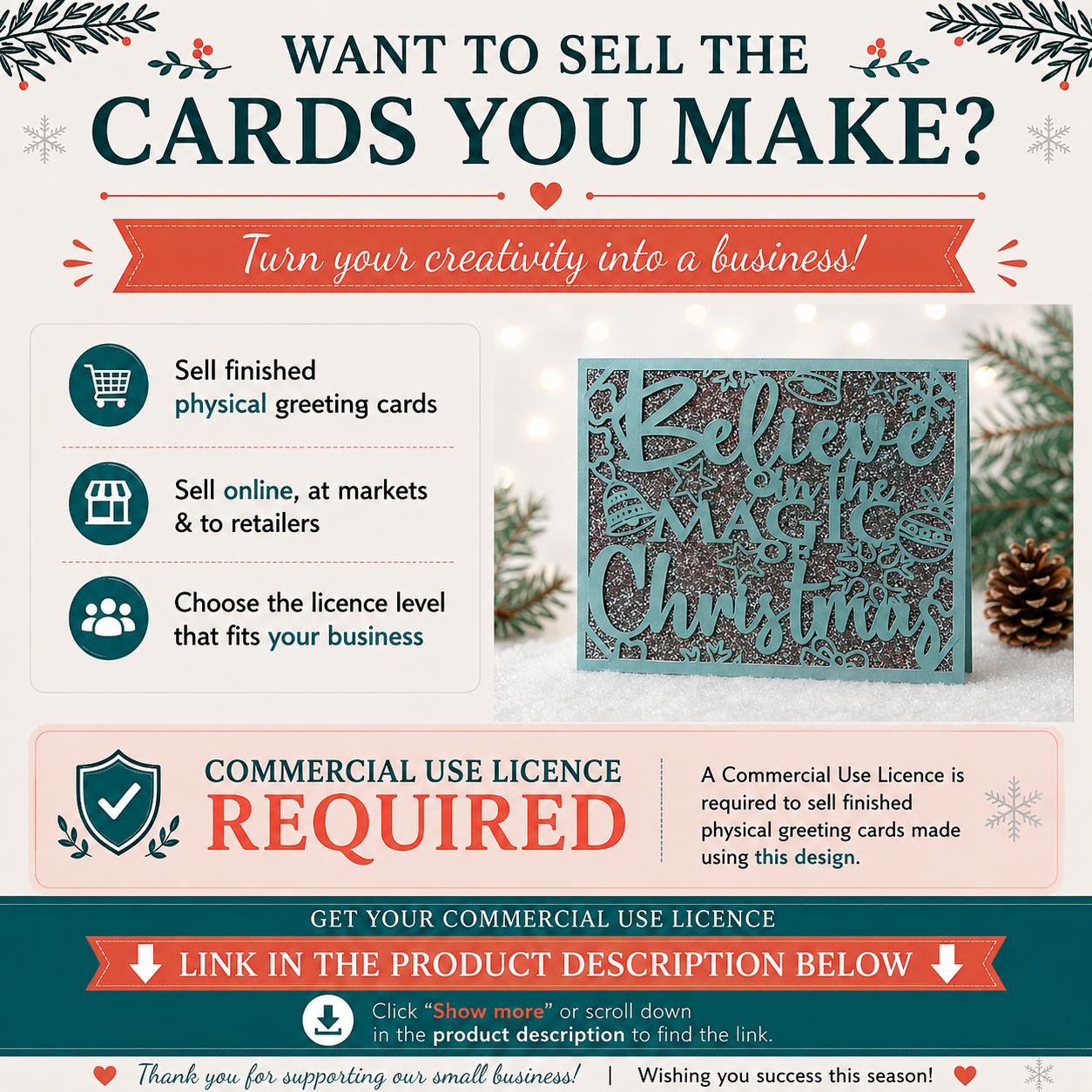 **Believe in the Magic of Christmas Card SVG | Christmas Digital Card Design | Cricut, Silhouette, EPS, CDR, DXF & AI**