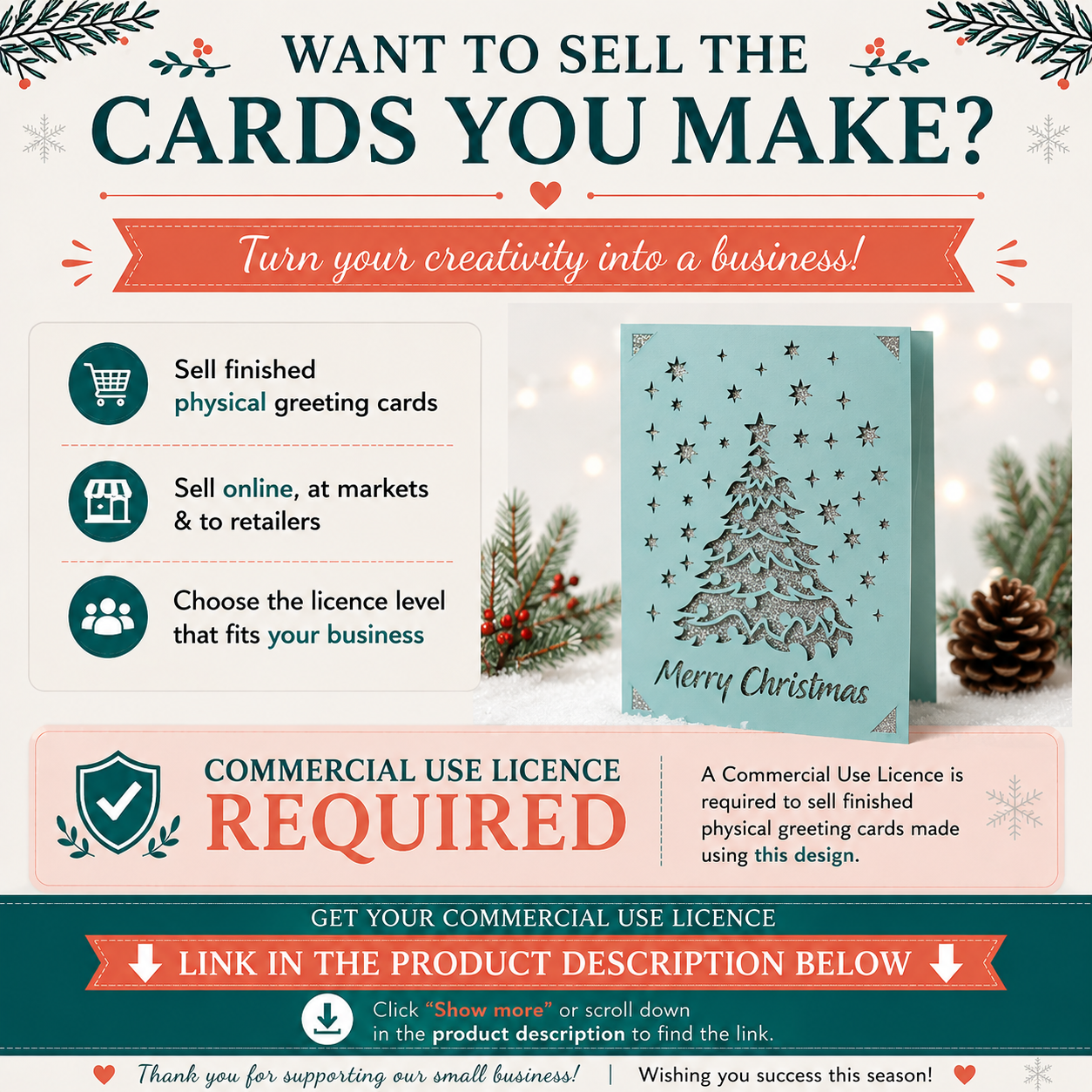 Christmas Card SVG Bundle – 12 Digital Christmas Card Designs + Business Plan Bonus