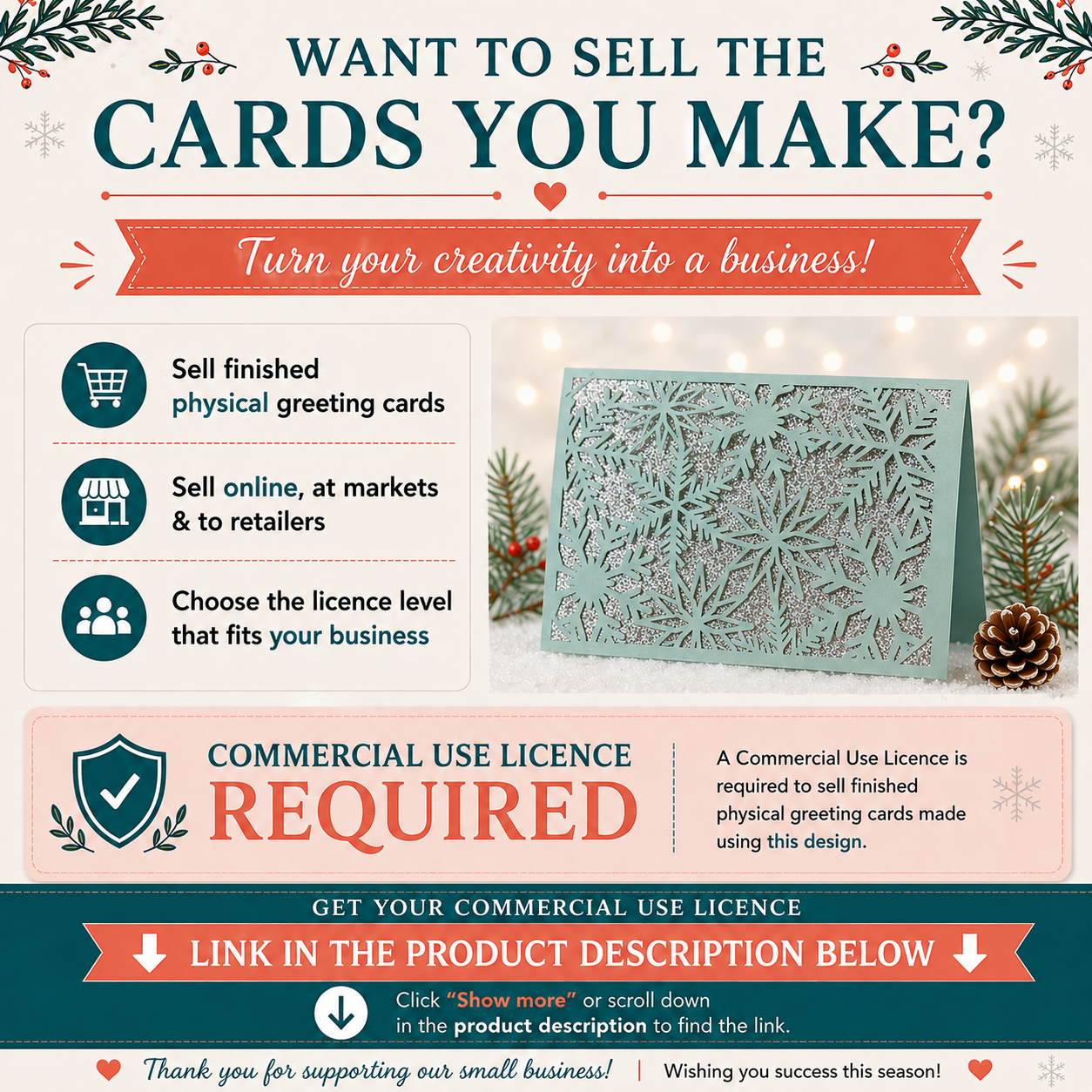 Snowflake Christmas Card SVG – 5x7 Layered Holiday Card Digital Download for Cricut & Cutting Machines