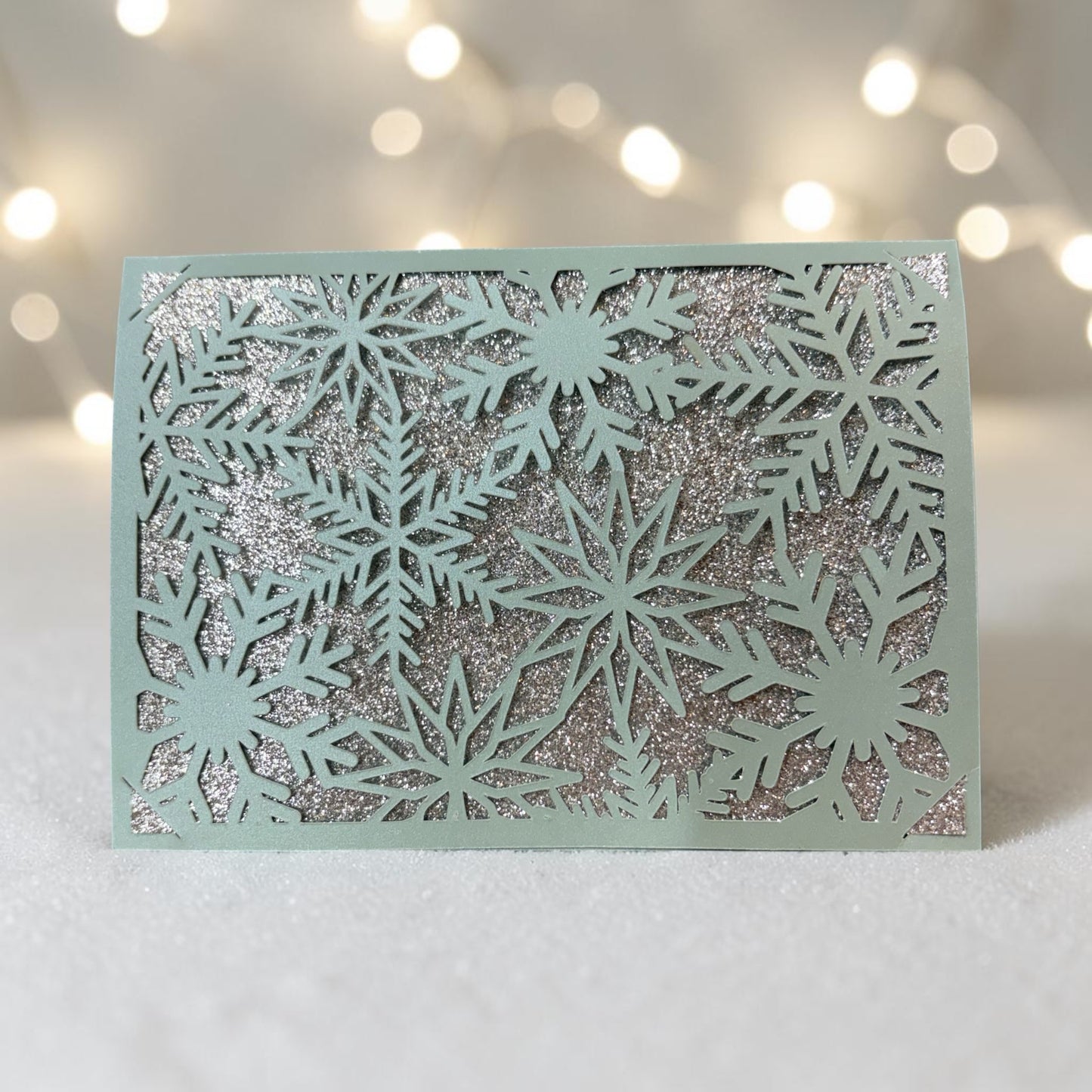 Snowflake Christmas Card SVG – 5x7 Layered Holiday Card Digital Download for Cricut & Cutting Machines