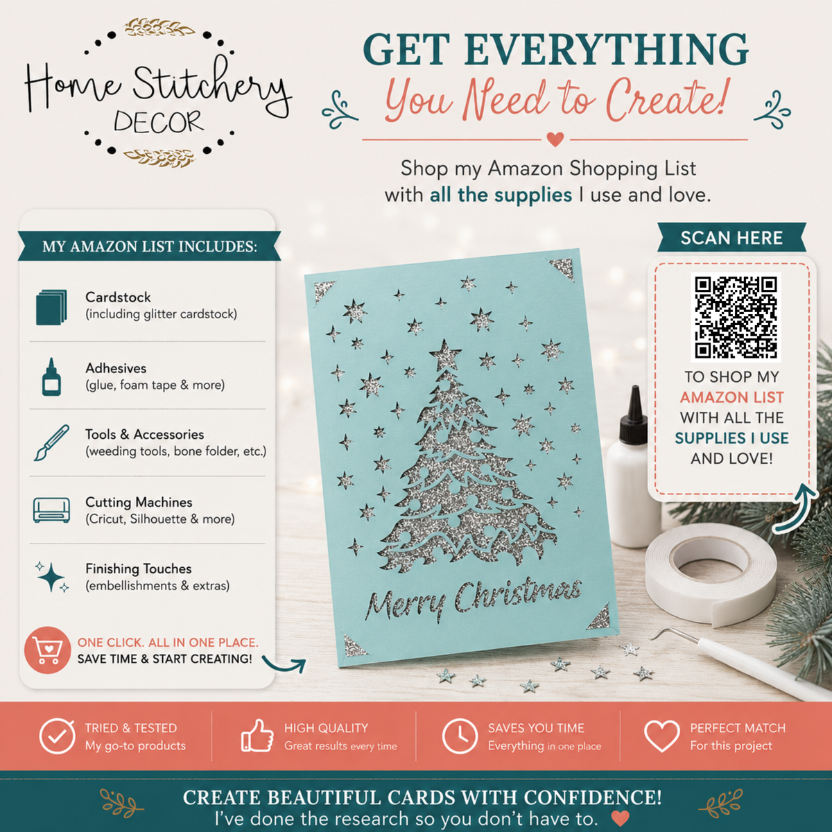 Merry Christmas Tree Digital Card Design – SVG, EPS, CDR, DXF & AI Files