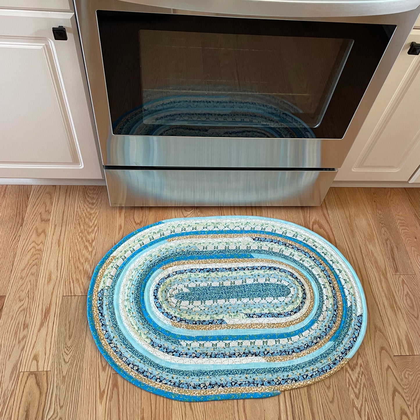 Farmhouse Kitchen Accent Rug Handmade Cotton Jelly Roll Rug For Kitchen, Bedside or Luxury Cotton Bathmat