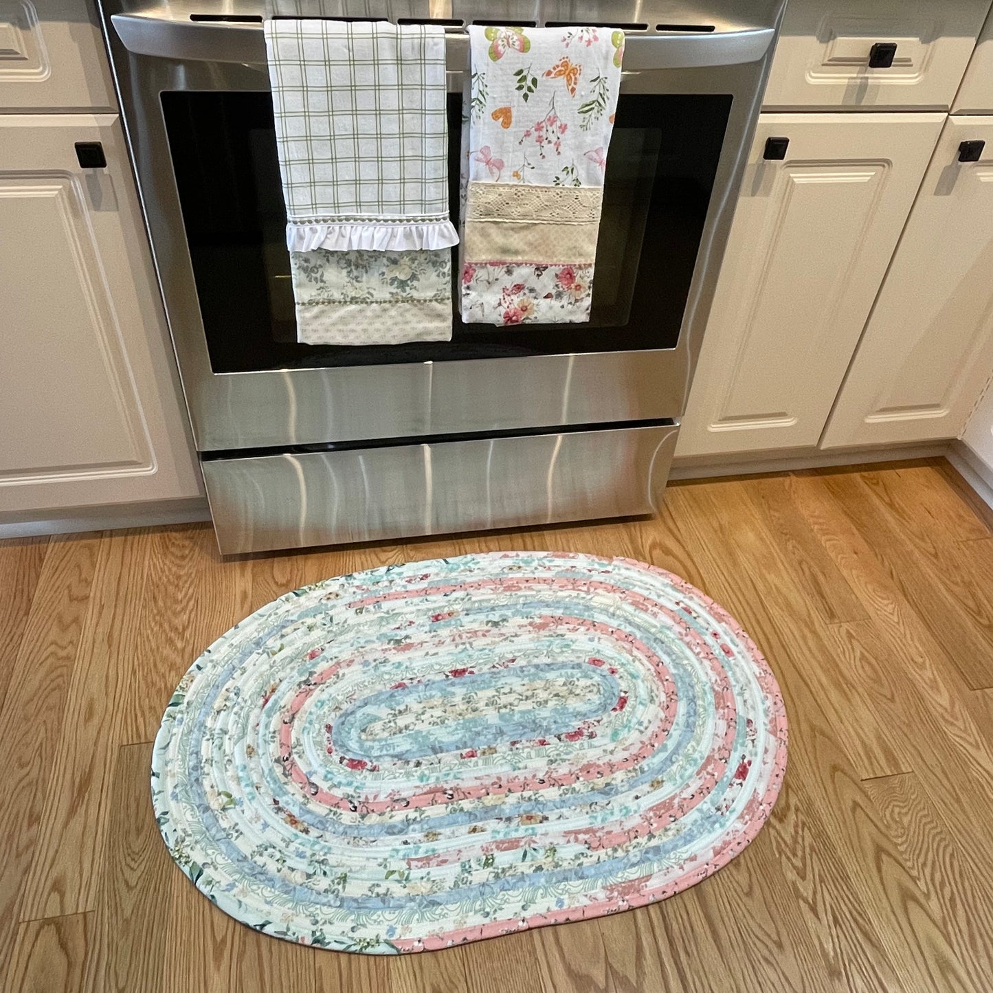 Nursery Rug Pink and Blue Kitchen Throw Rug or Vanity Mat For Bathtub