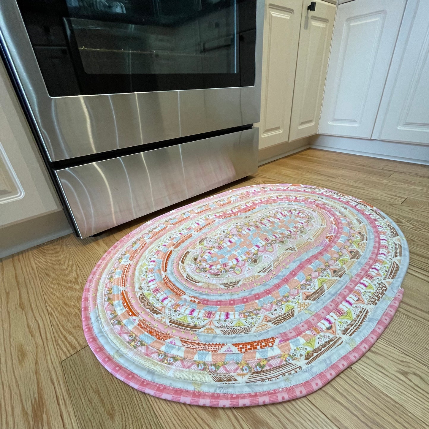Pink Nursery Rug Made Of Cotton Washable Bedside or Kitchen Throw Rug