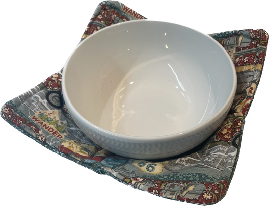 Reversible Microwave Soup Bowl Cozy, Camping Themed Soup Bowl Microwave Bowl Hug