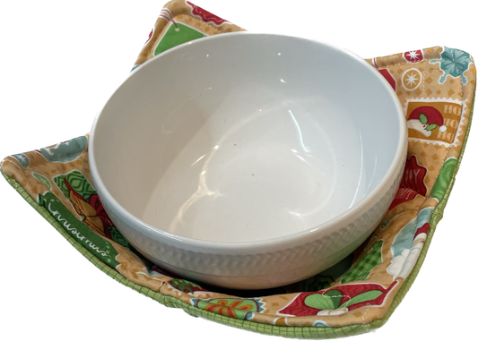 Soup Bowl Cozy Christmas Themed Reversible Microwave Soup Bowl Cozy