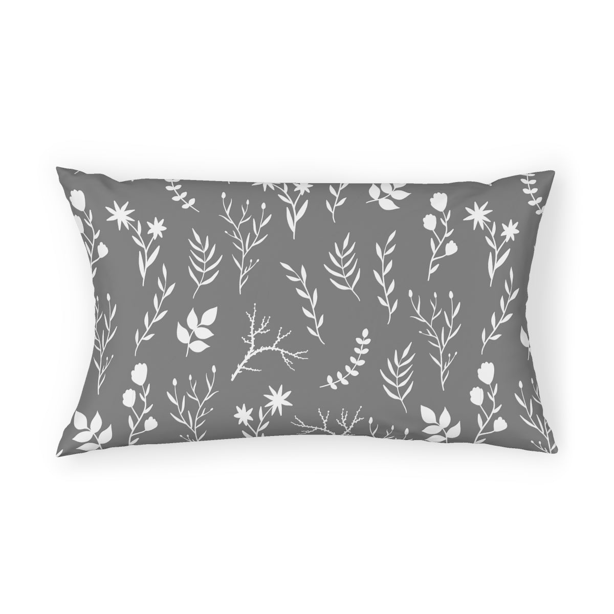 1 Grey and White Floral Print Pillowcase | Modern Grey and White Pillowcase - Home Stitchery Decor