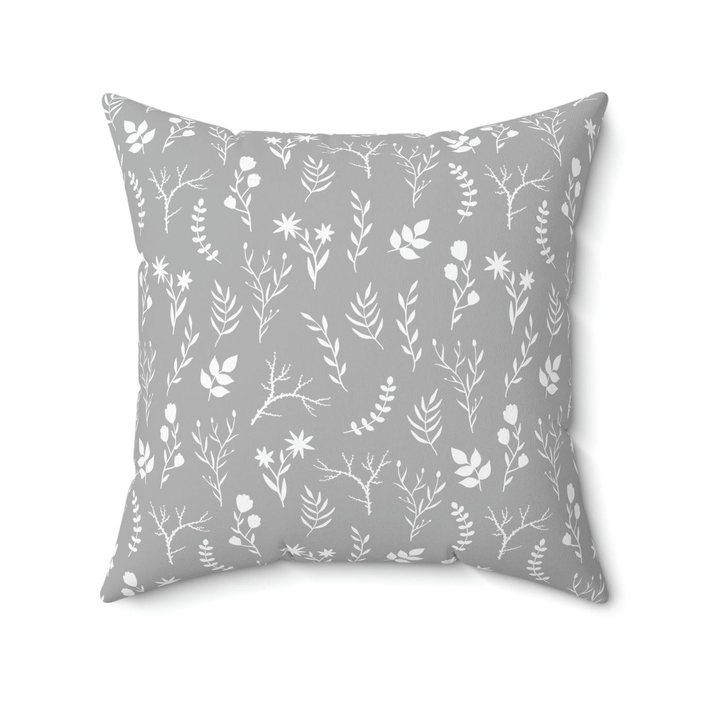 Grey and White Floral Pillow | 4 Sizes Available