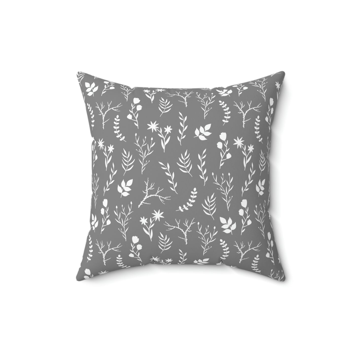 Grey and White Floral Pillow | Available in 4 Sizes