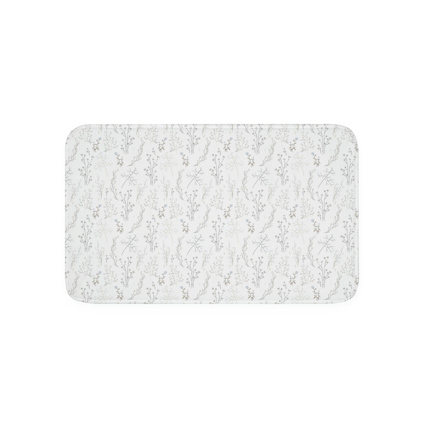 White Floral Print Memory Foam Bathmat | 2 Sizes Available