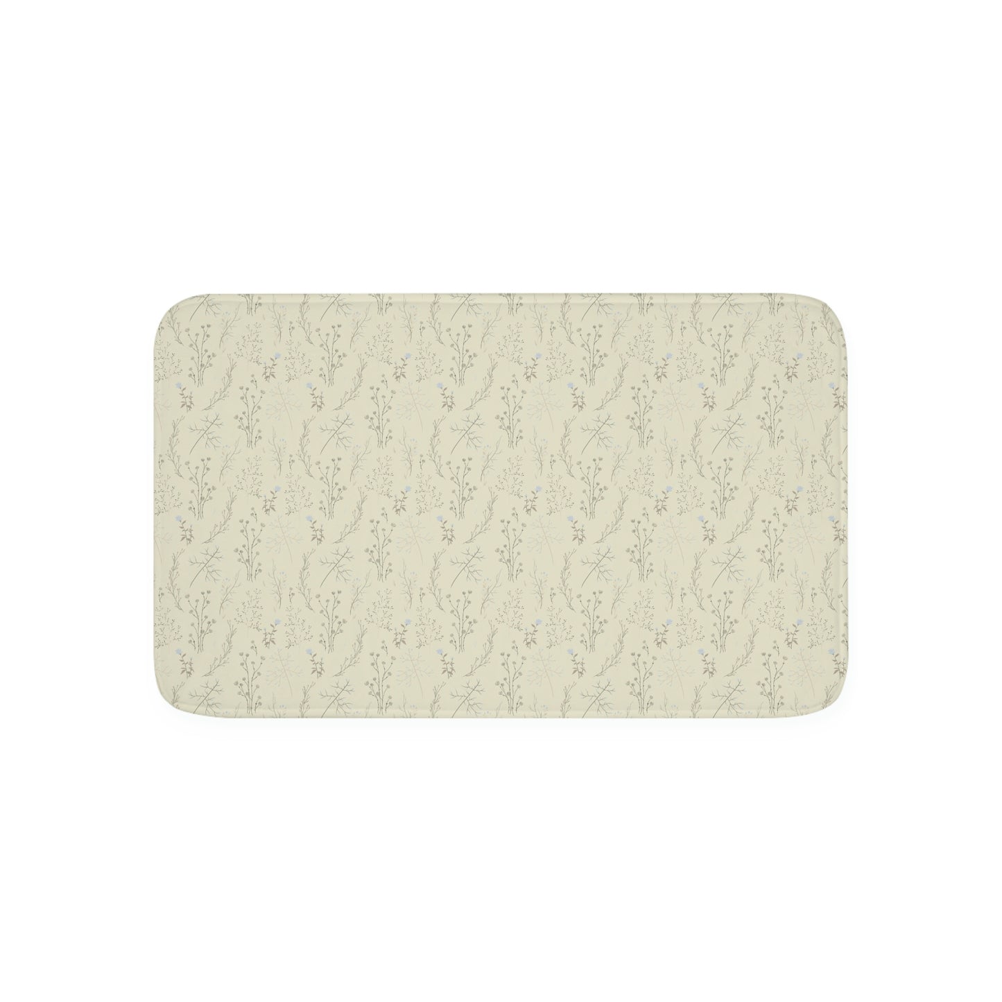 Light Taupe Floral Anti-slip Memory Foam Bathmat | 2 Sizes Available