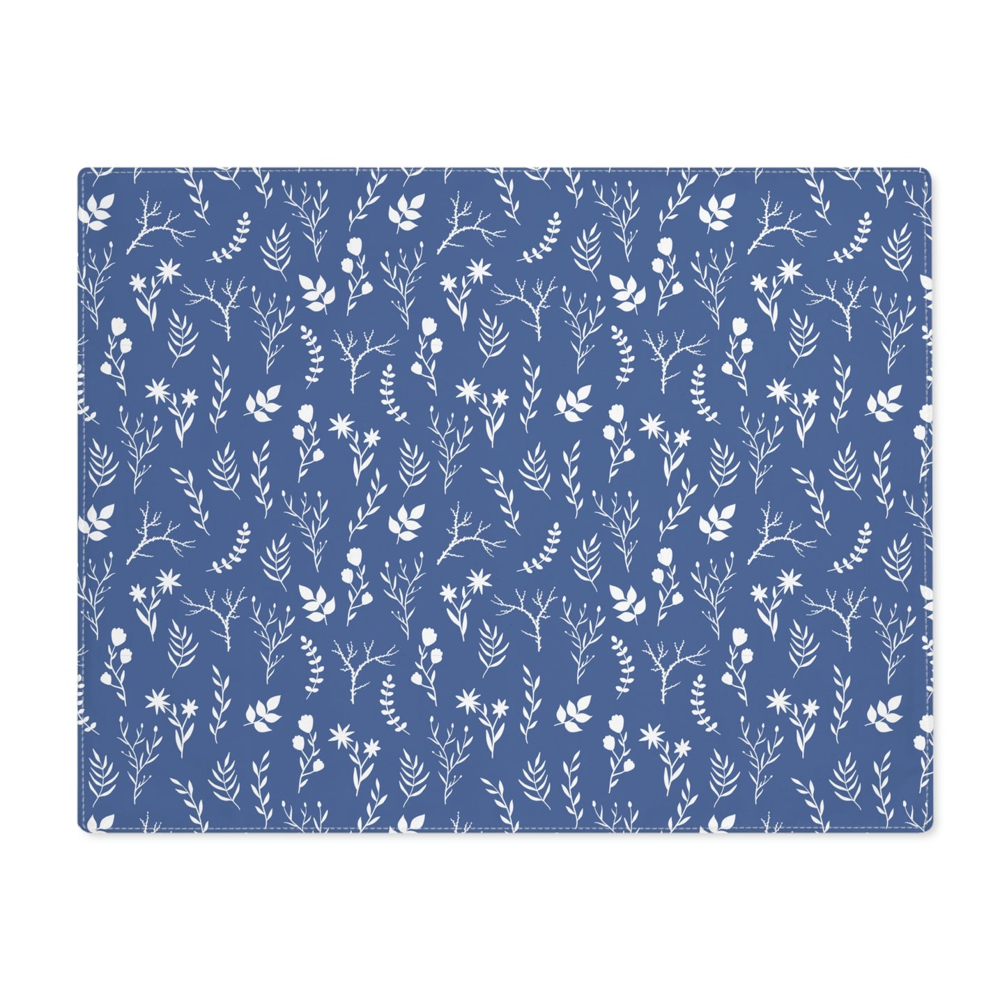 White and Blue Floral Placemat