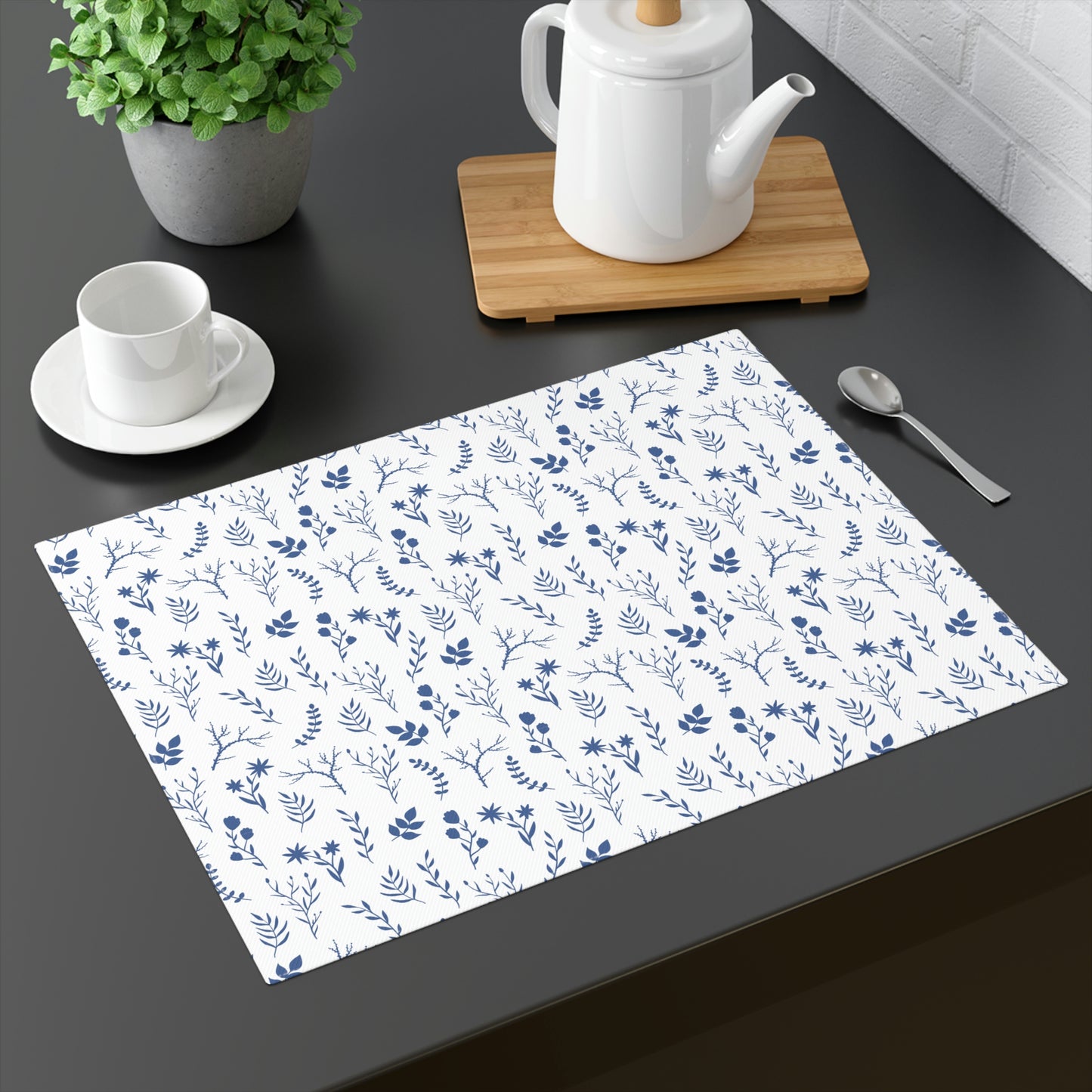 Blue Floral Kitchen Table Placemat