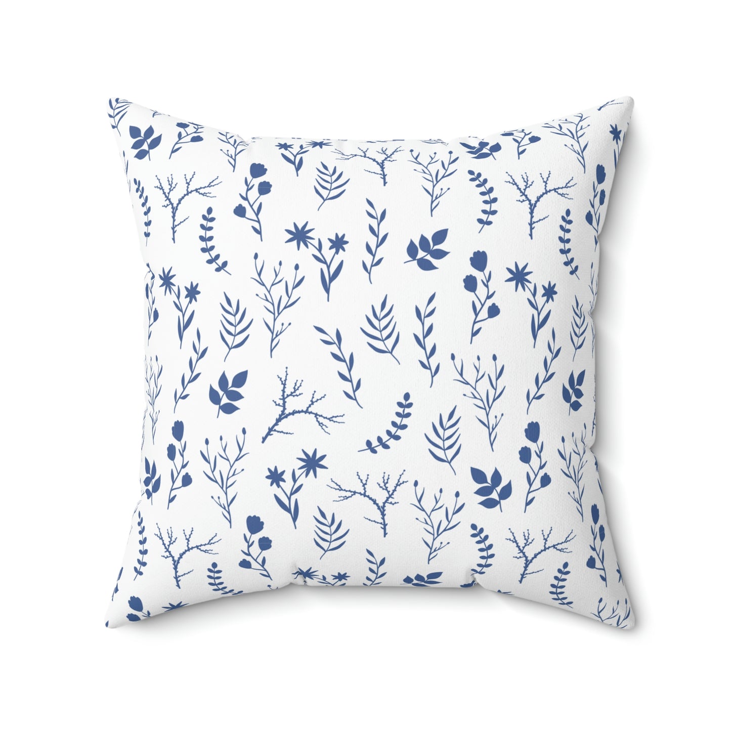 Indigo Blue and White Floral Print Pillow | 4 Sizes Available