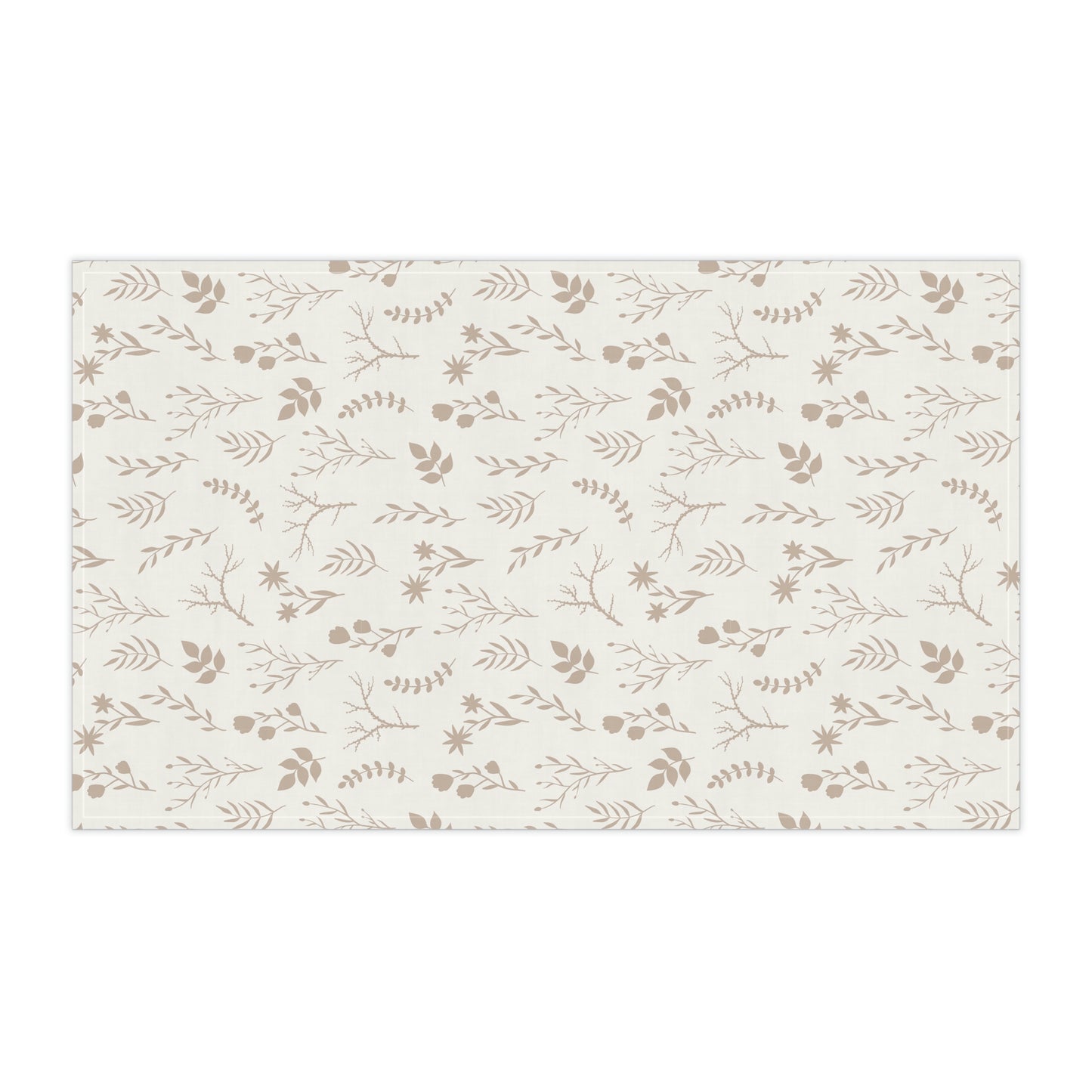 Kitchen Tea Towel With Taupe Flowers