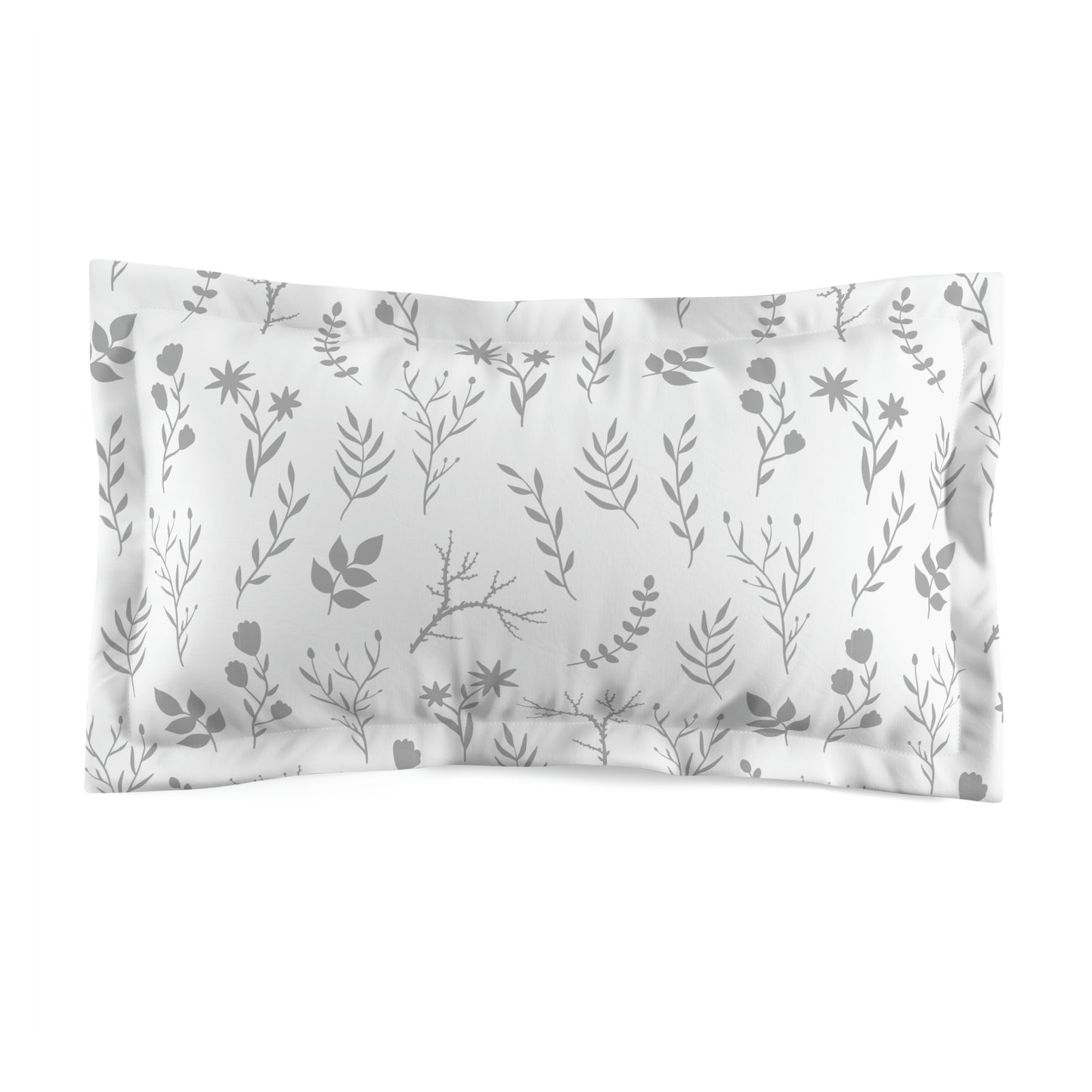 Grey & White Floral Pillow Sham – Transform Your Bedroom with Style!
