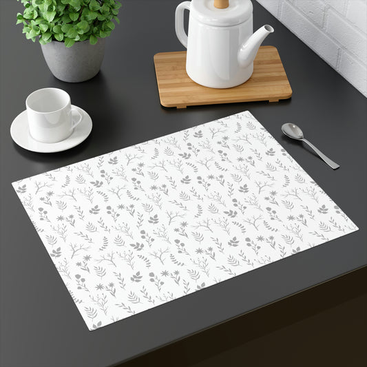 Grey Floral Dinner Table Placemat
