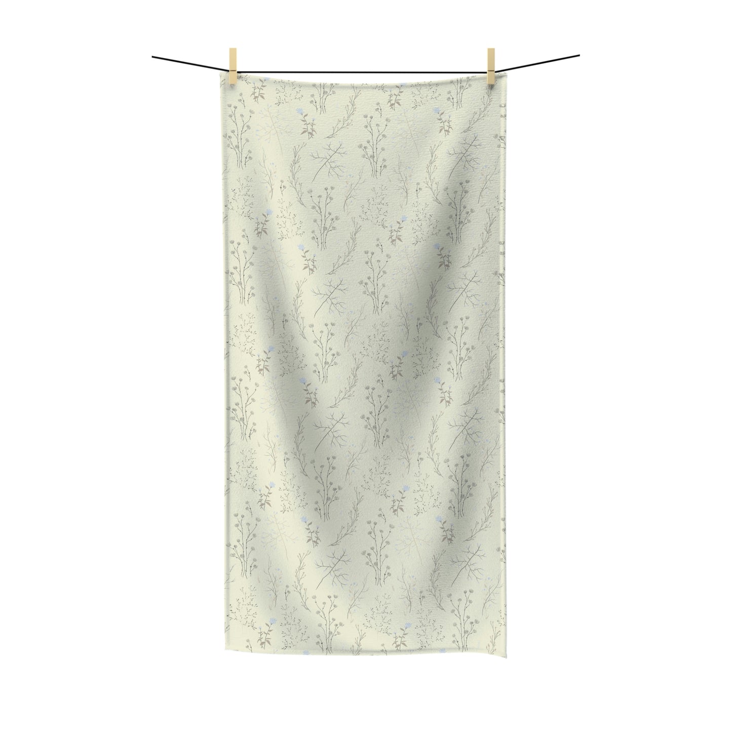 Pastel Yellow Floral Motif Bath Towel | 2 Sizes Available