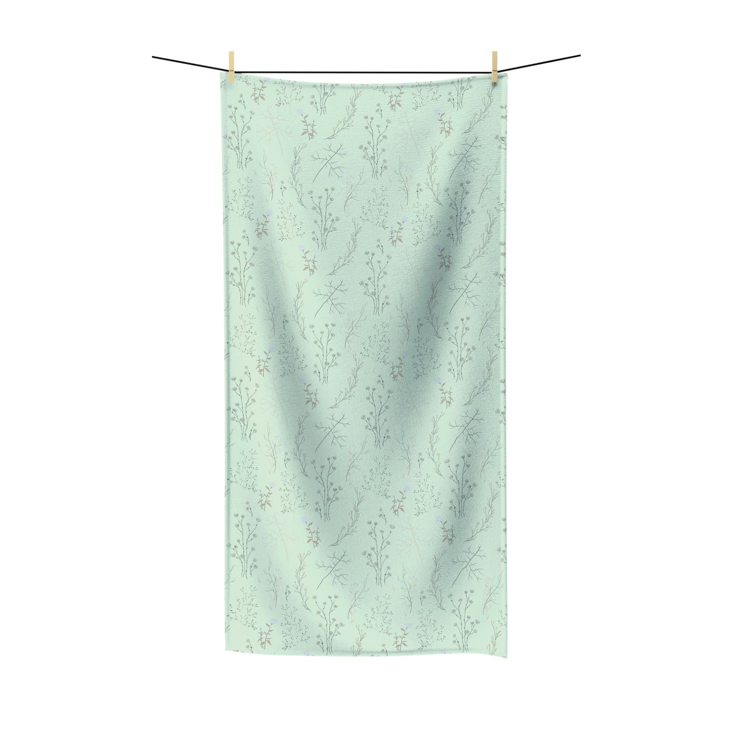Light Green Floral Print Bath Towel | 2 Sizes Available