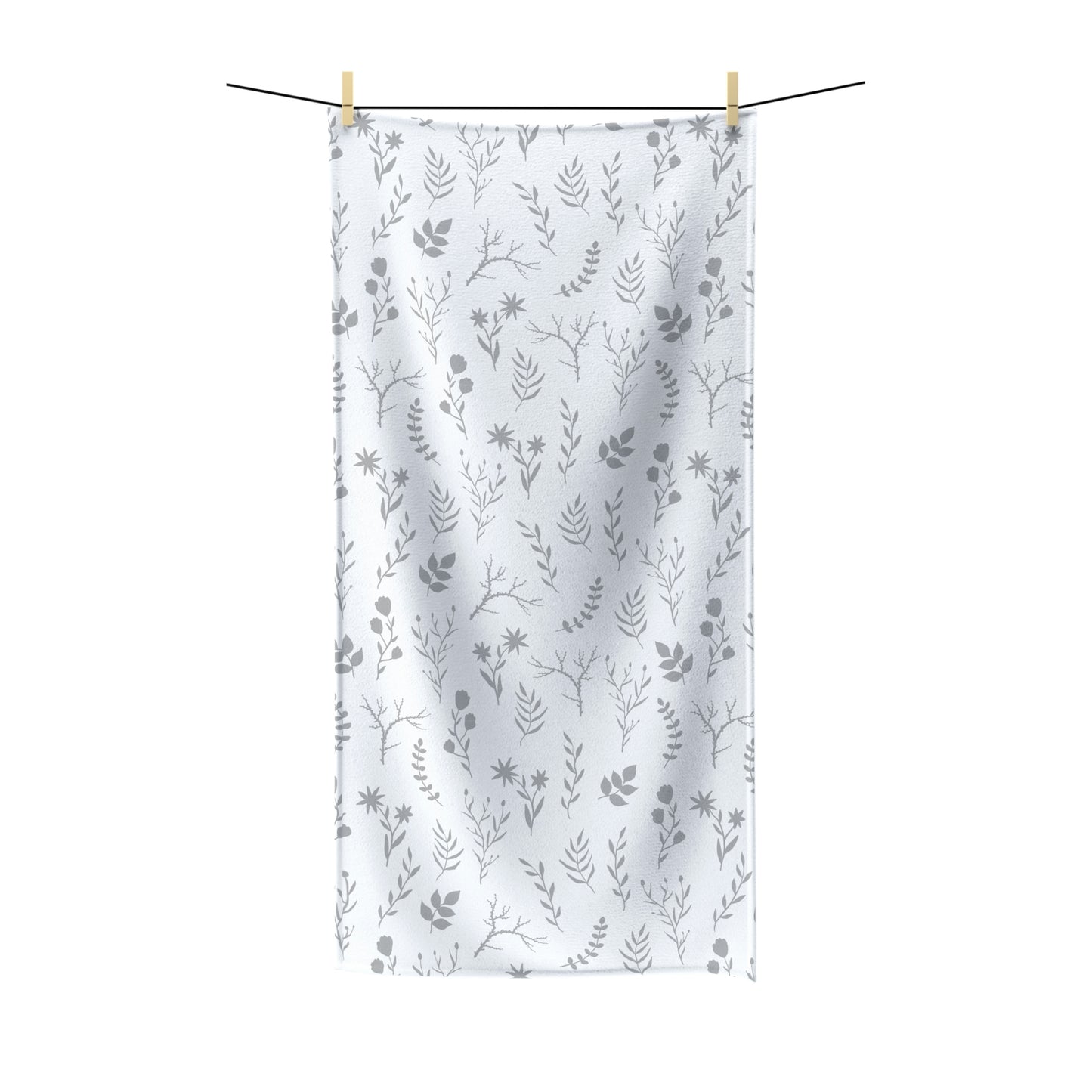 Soft Grey Floral Bath Towel | 2 Sizes Available
