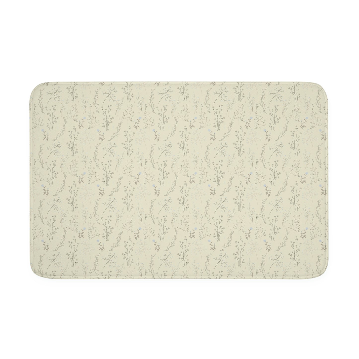 Light Taupe Floral Anti-slip Memory Foam Bathmat | 2 Sizes Available