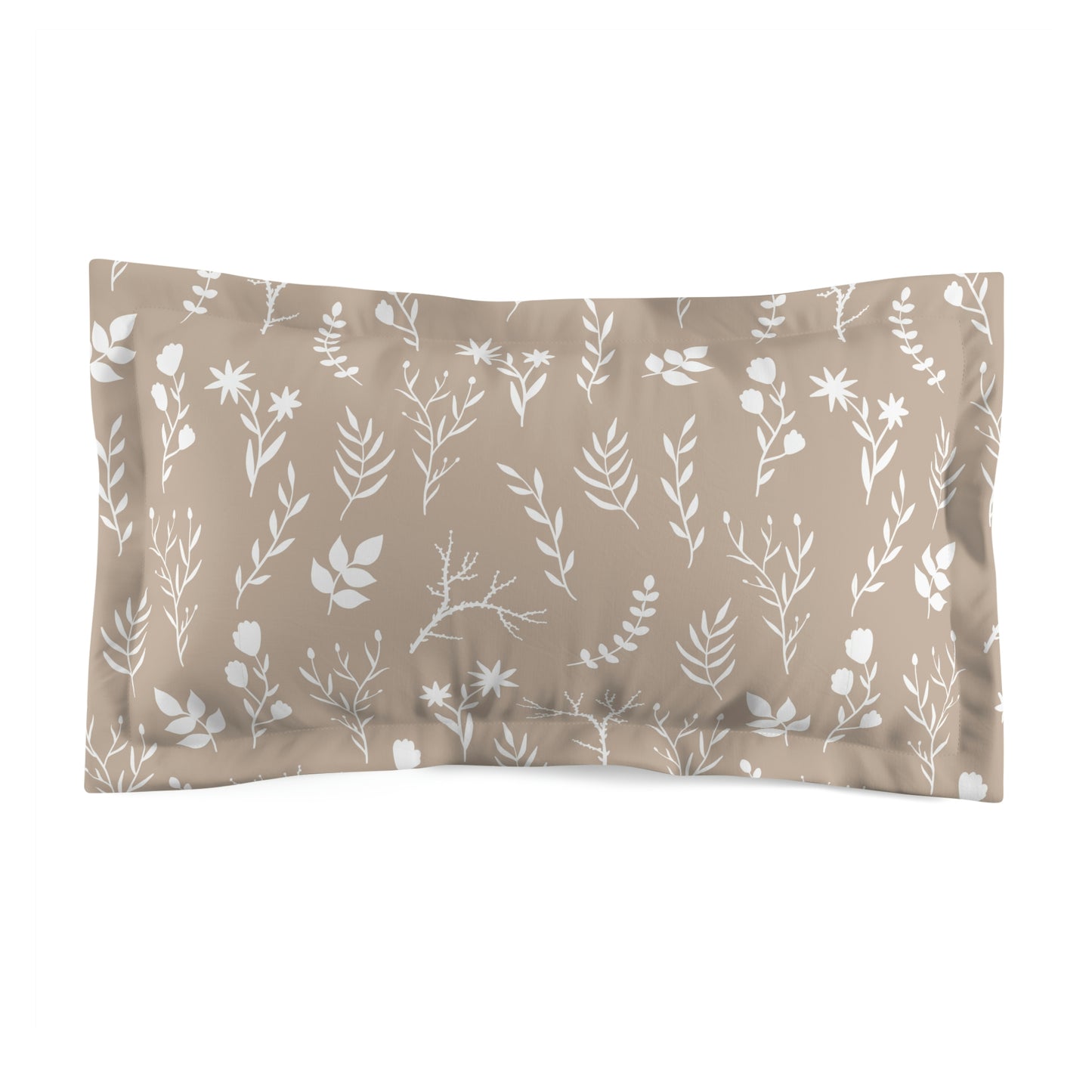 Microfiber Pillow Sham | Cream and White Floral Pillow Sham