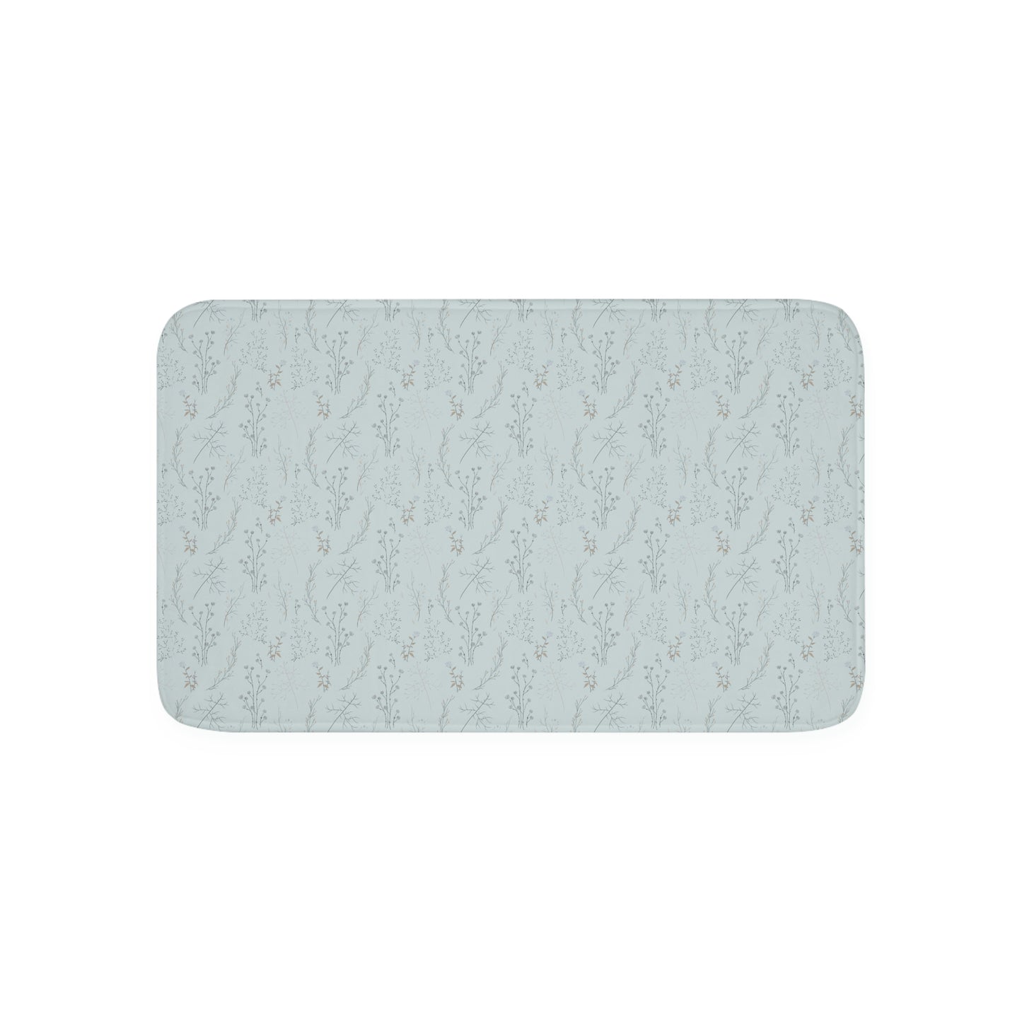 Light Blue Floral Memory Foam Bathmat | 2 Sizes Available