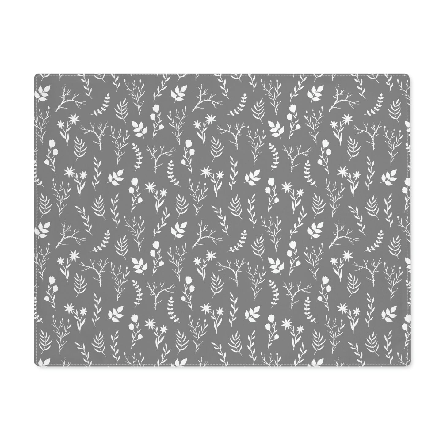 White and Grey Floral Table Placemat