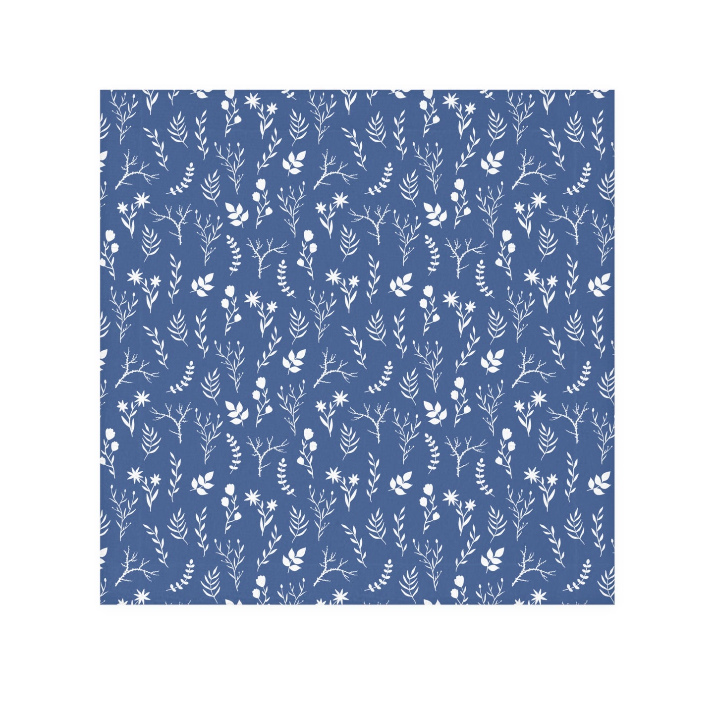Indigo Blue and White Floral Face Towel