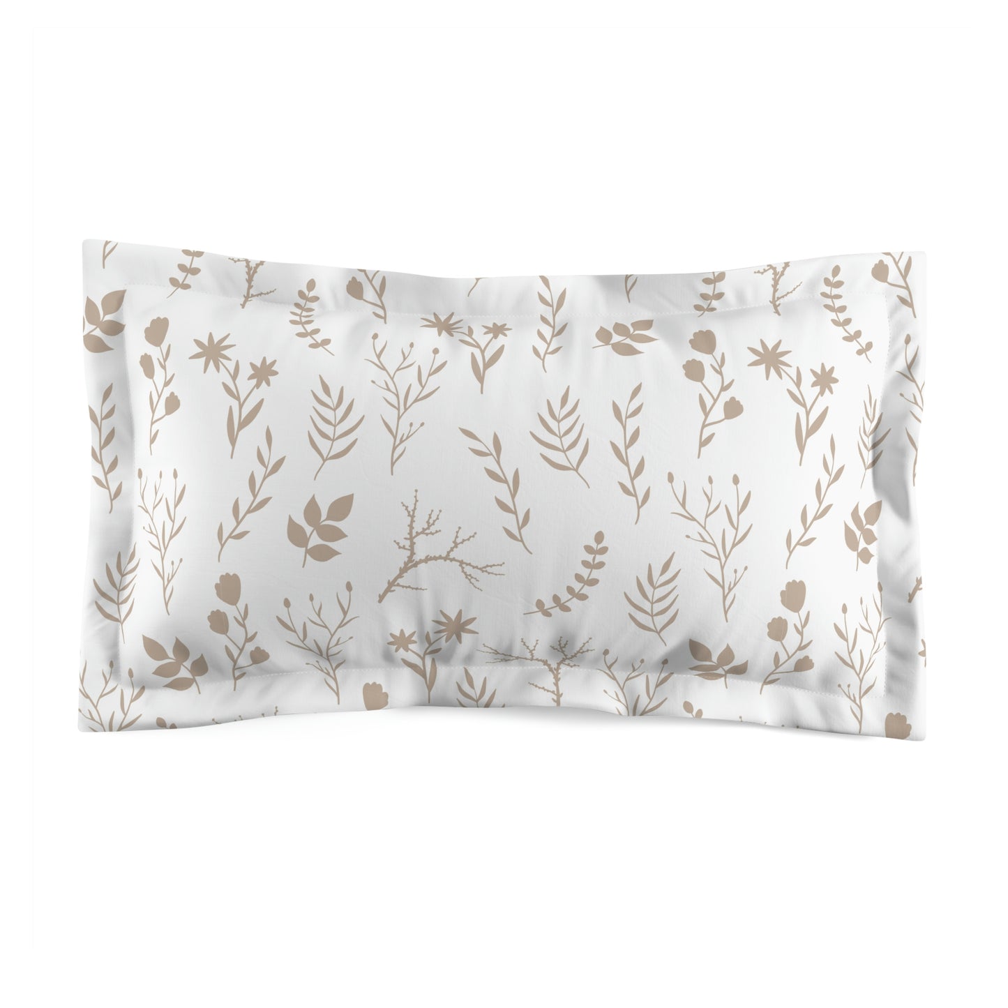 Microfiber Pillow Sham | Cream and White Floral Pillow Sham