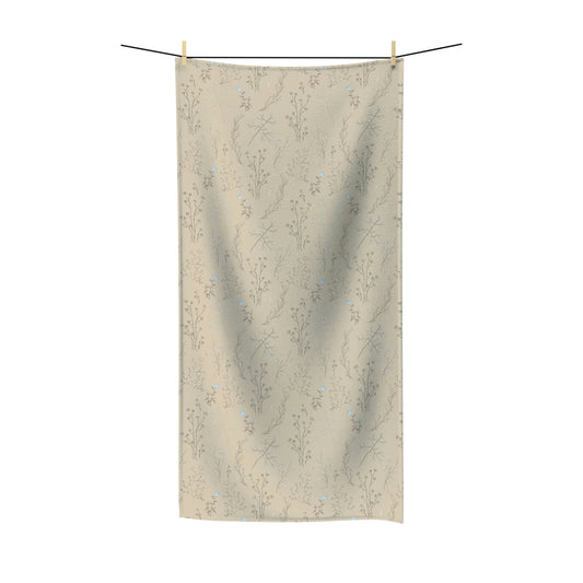 Elegant Taupe Floral Bath Towel | 2 Sizes Available