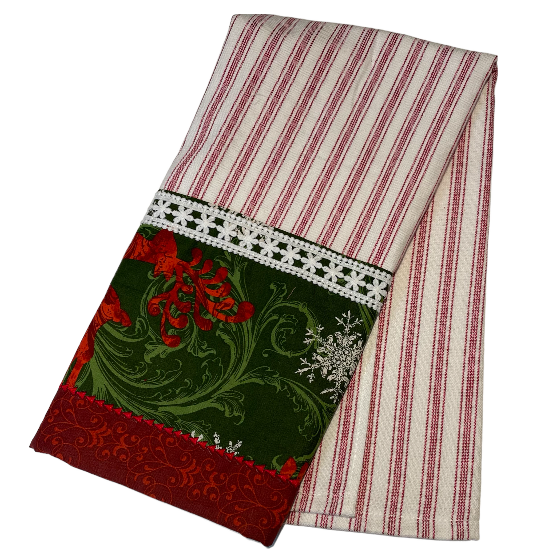 Christmas Dish Towels, Christmas Kitchen Tea Towel. - Home Stitchery Decor