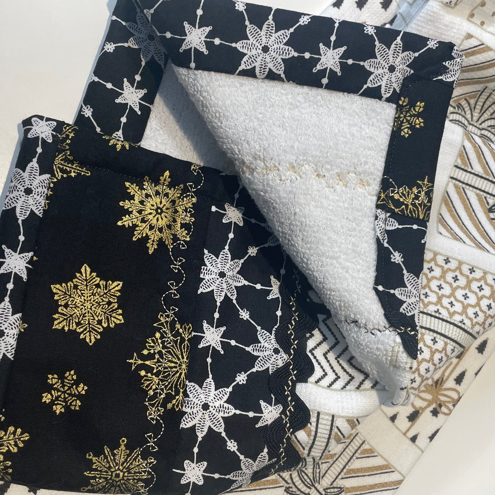 Handmade Christmas Kitchen Dish Towel, Christmas Tea Towel - Home Stitchery Decor